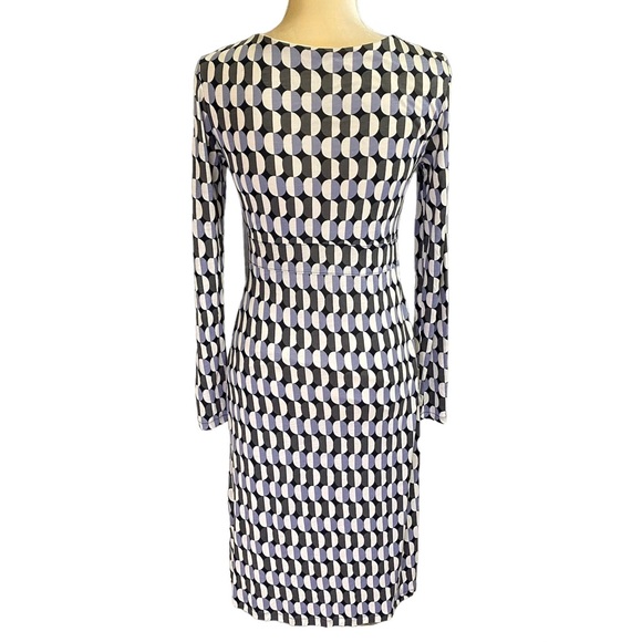 Boden Long-Sleeve Geometric Print Dress - Picture 2 of 8
